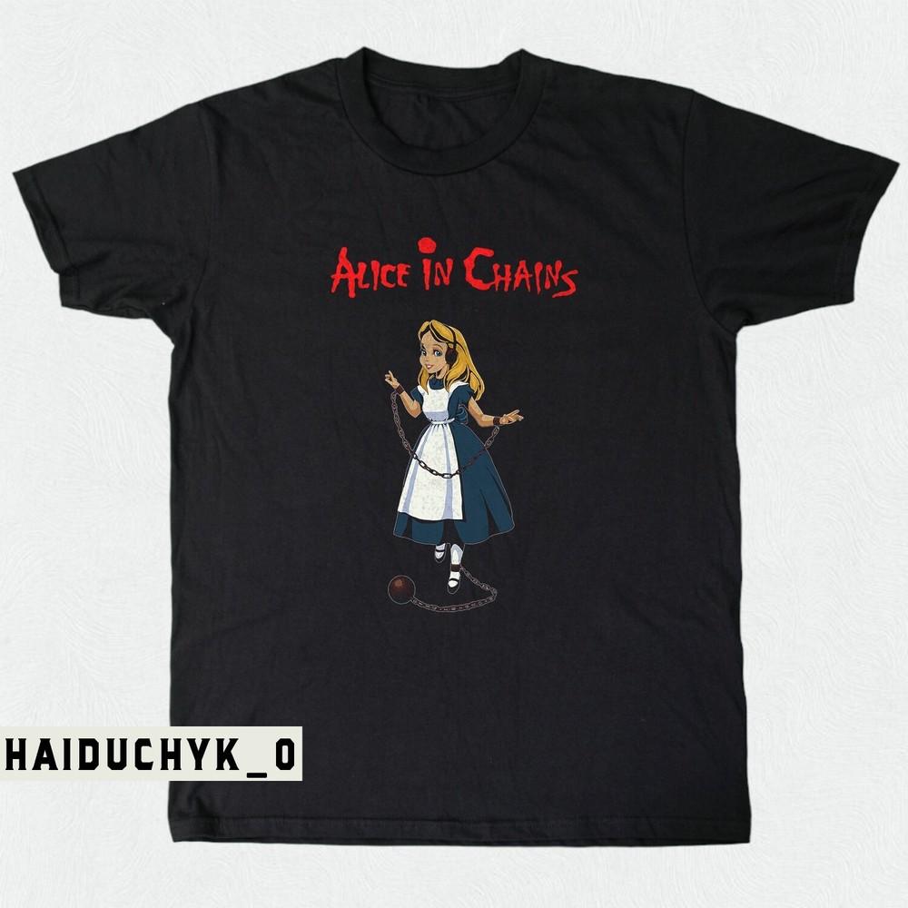 Alice In Chains Рок-группа Унисекс Черная Футболка Размер S-5XL Унисекс Футболка M