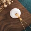 Ancient Style Influencer Live Stream Necklace: Gold-Plated Peace Buckle with Imitation Hetian Jade - Perfect Retro Gift for Mom