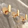 Acryl Badezimmerhaken Klar Gold Wandhaken Luxus Schlüssel Taschenhalter Stanzfrei Heimorganisation und Aufbewahrung Badezimmer Organizer