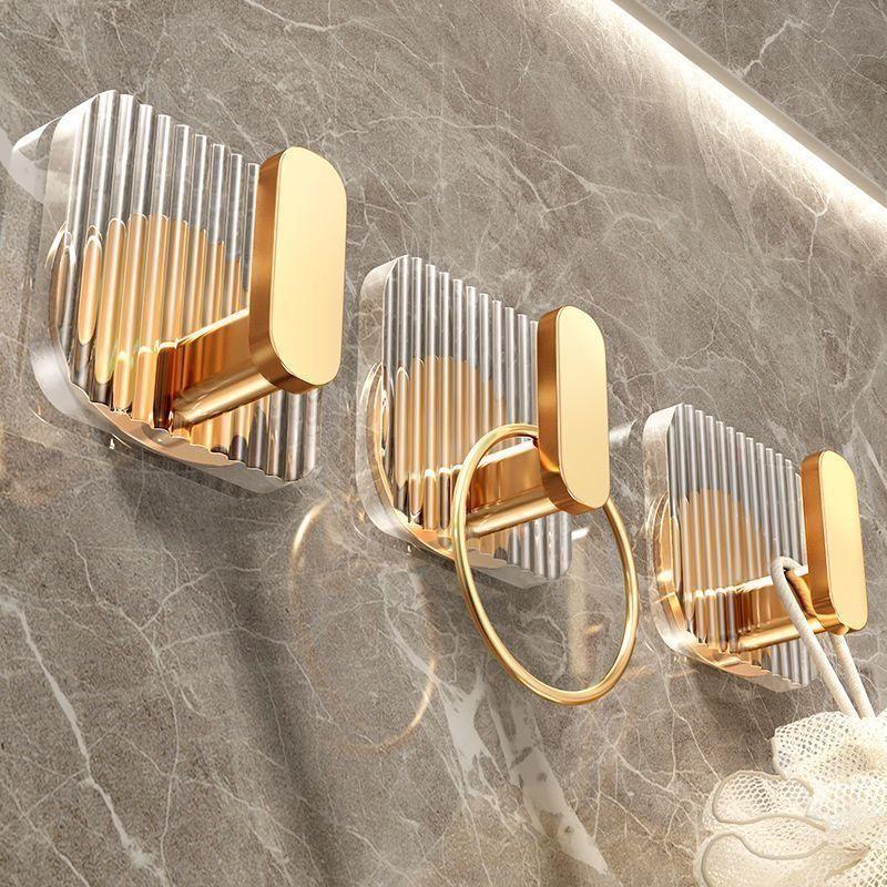 Acryl Badezimmerhaken Klar Gold Wandhaken Luxus Schlüssel Taschenhalter Stanzfrei Heimorganisation und Aufbewahrung Badezimmer Organizer