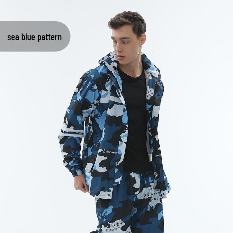 Qinfeiman Set Pelerină de Ploaie și Pantaloni Motocicletă Strat Dublu pentru Mers în Aer Liber