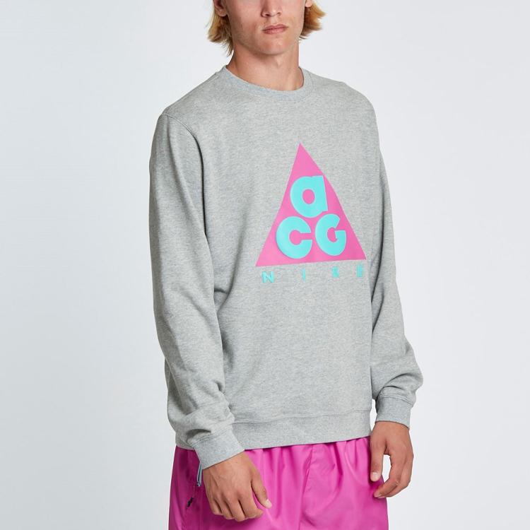 Nike Letter Logo Geometric Print Hoodie Men hoodies Gray AR8796-063