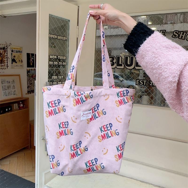

1 Autumn and winter shoulder bag large-capacity handbag student cloth bag literary women s bag leisure bag светло-розовый