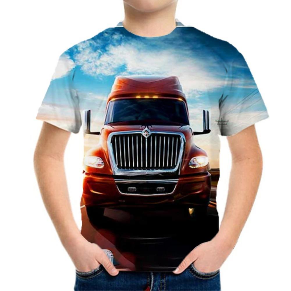 Racing Cars Graphic Printe T Shirts Boys Girls Gift Kids Short Sleeve Tops for Children Clothes From 2 To 8 Years Male T-Shirts