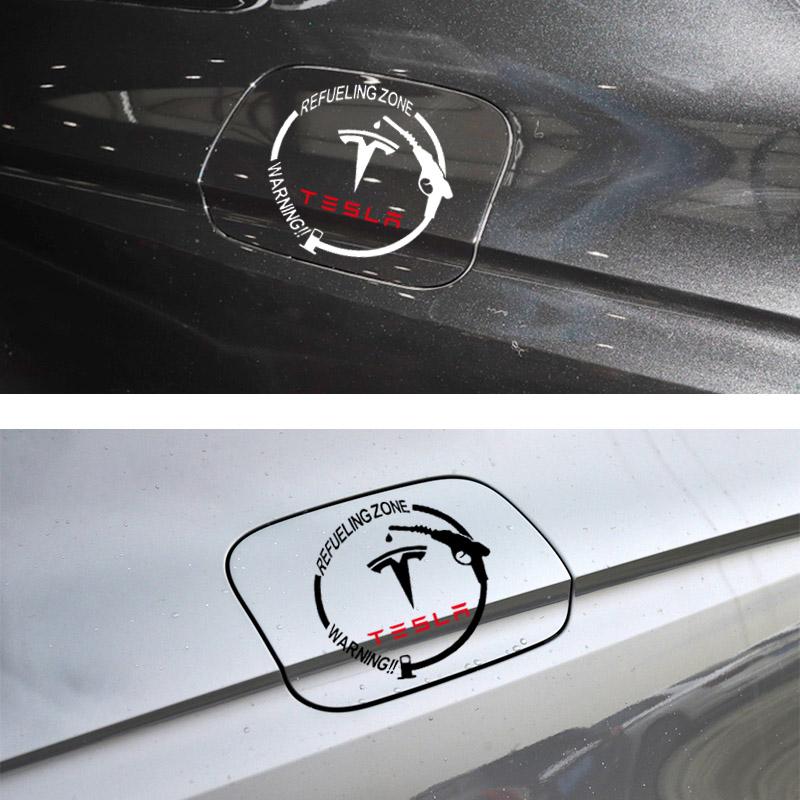 Car Badge Vinyl Reflective Fuel Tank Cap Stickers Decal Accessories For Tesla Model 3 Model S Model X Y Roadster Performance