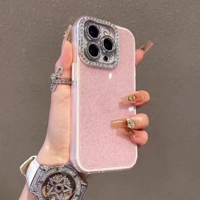 

Роскошный блестящий чехол с бриллиантами для iPhone 14 15 16 Plus 11 12 13 16 Pro Max Противоударная твердая задняя крышка с защитой камеры For iphone 13
