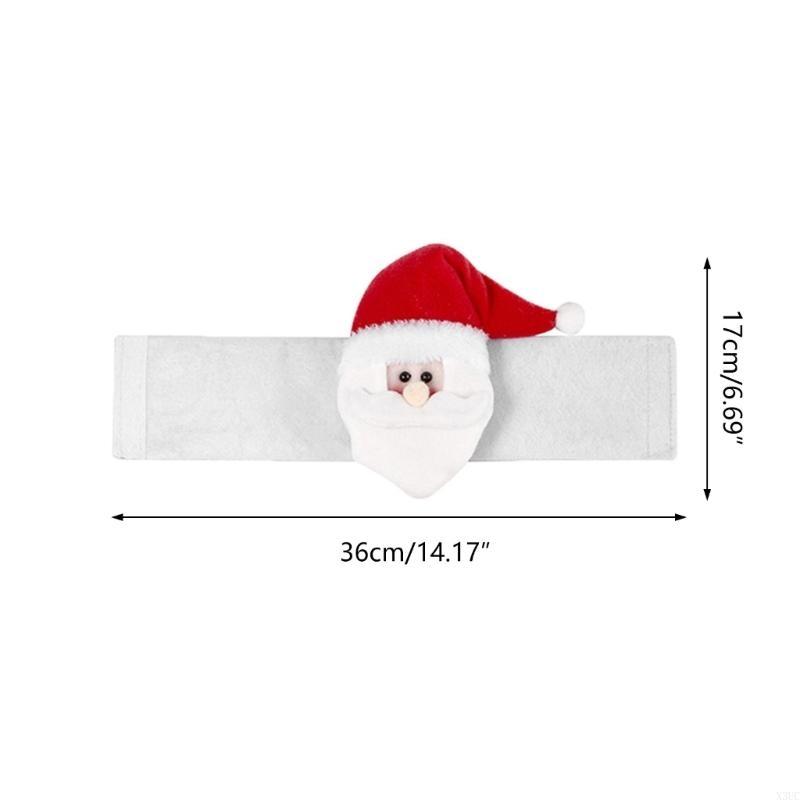 4Pcs Santa Ornament Plush Curtain Tieback Holiday Curtain Holder Xmas Plush Doll Christmas Decor Curtain Clasp Belt X3UC