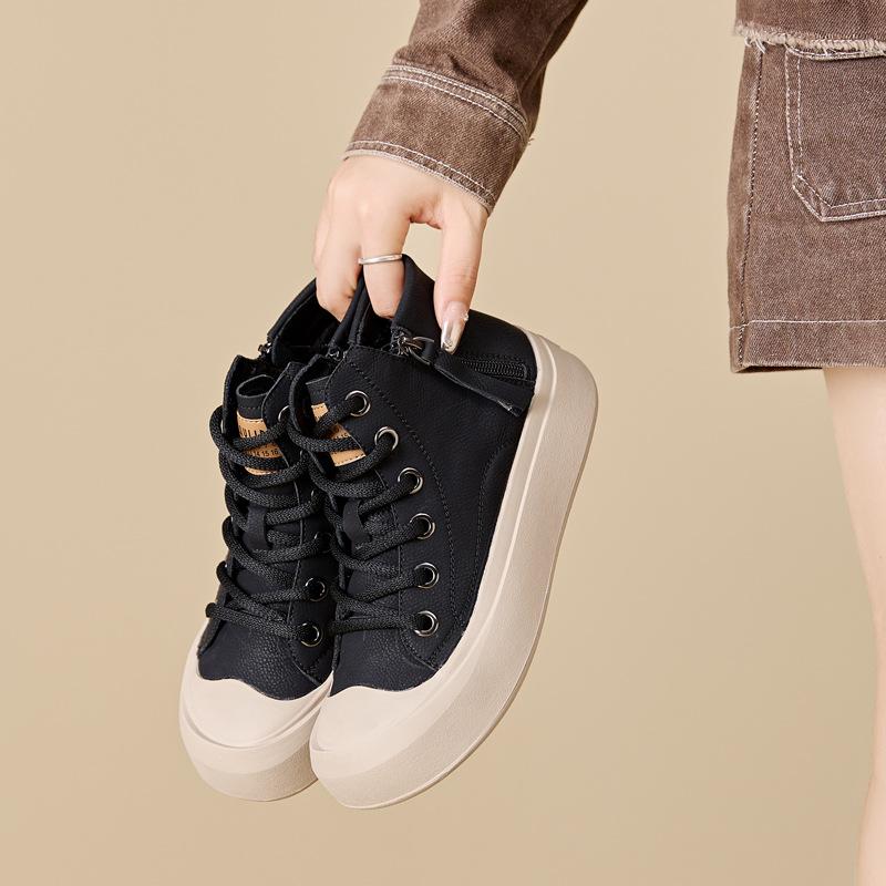 Women's 2026 New Popular Shoes Autumn/Winter High Top Board Shoes Large Women's Shoes Soft soled Short Boots