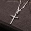Simple Fashion Cross Alloy Jewelry Exquisite Diamond-encrusted Necklace, Hip-hop Punk Style Pendant for Women Crystal Zircon Men