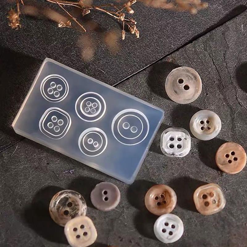 Cute Button Shape Silicone Molds For Nail Charms Carving Mould For Nail Art Decoration 3D Silicone Manicure Accessories Diy