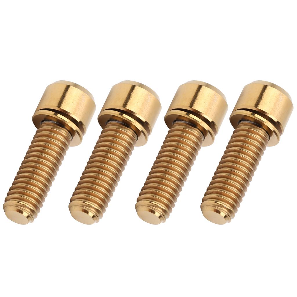 4Pcs Portable M6x18 Titanium Alloy Mountain Bicycle Road Bike Stem Screw High Strengthgolden