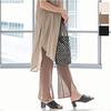 Kobe Lettuce Center Slit Sheer Knit Pants Free Ice Beige [M3295] Size,