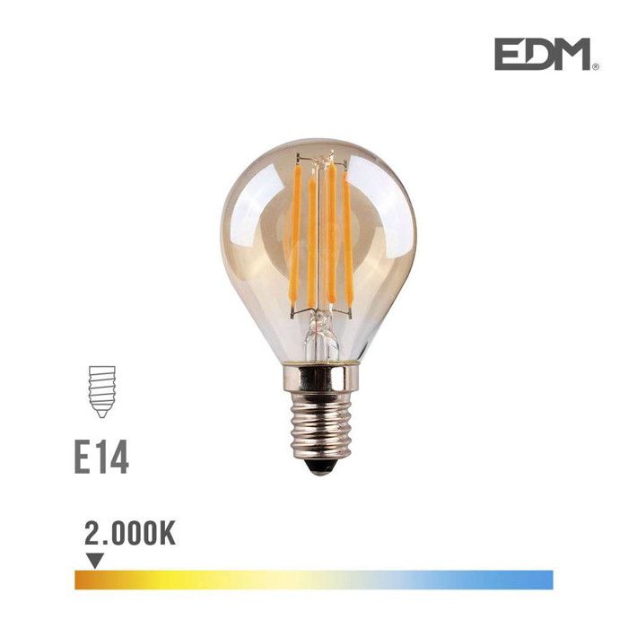 LED žárovka VINTAGE - EDM - kulová 4,5W - E14 - 350lm - 2 000k