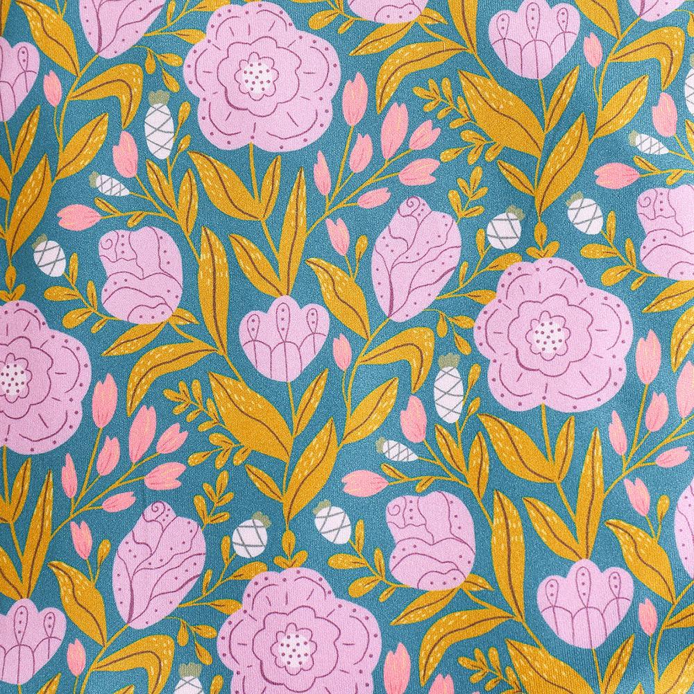 6-18Months Baby Girl Flower Full Print Onesie Short Sleeve Bodysuit