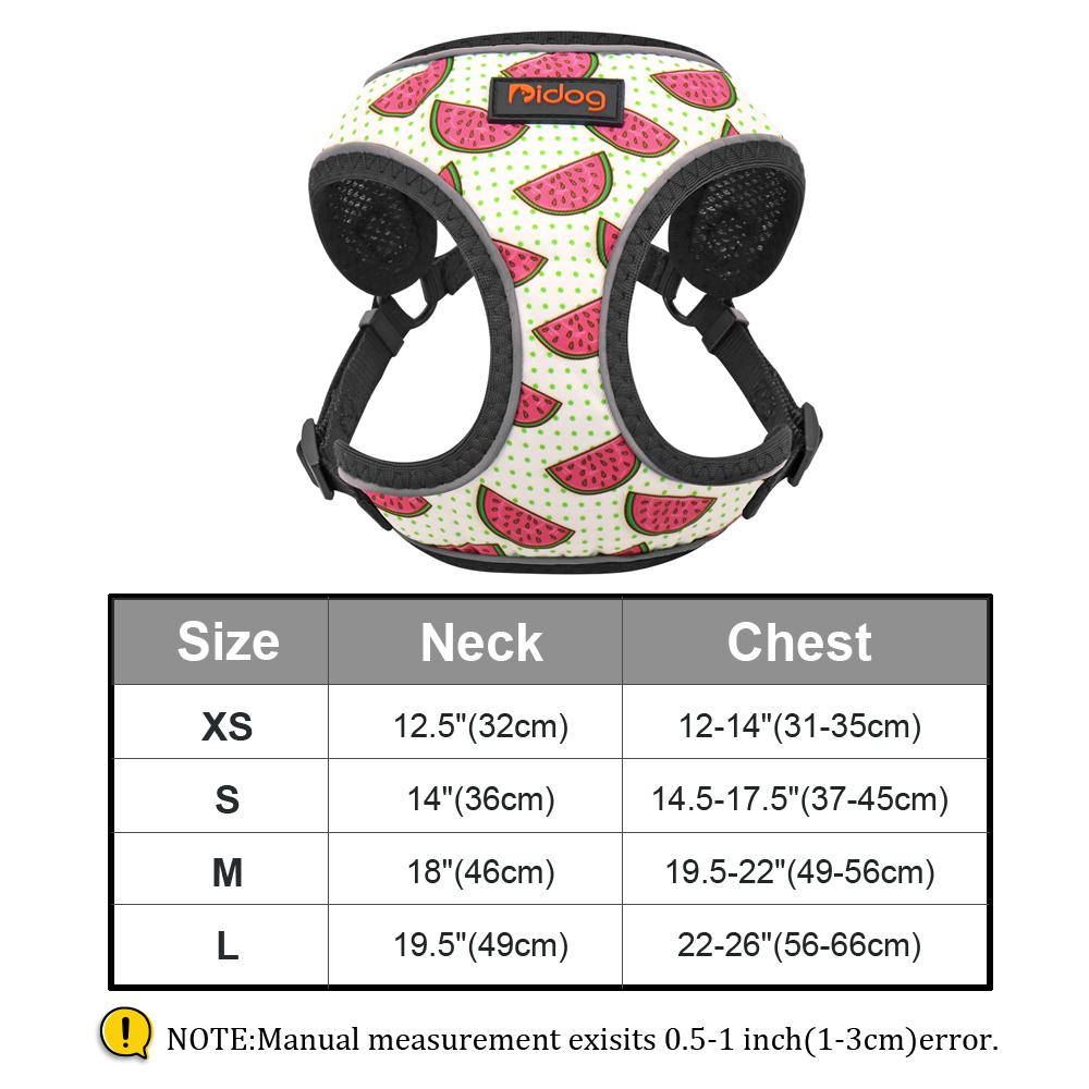 Fashion Printed Nylon Dog Harness Reflective French Bulldog Pug Harness Dog Vest For Small Medium Dogs Cats Walking Training