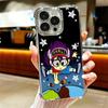 Arale S-Slump Anime Plating Phone Case For Iphone 16 17 Pro Max Air 16E 14 15 Plus 12 13 Mini Anti-Fall Airabag Cover