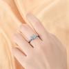 Elegant Square Inlay Diamond Ring: Light Luxury Moissanite Proposal Ring with Four-Claw Setting