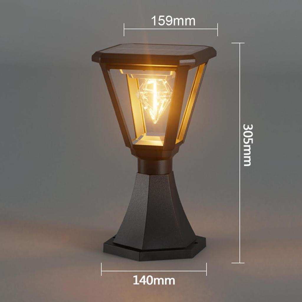 Solar Led Post Lamp Lamps Lights Garden Waterproof Solar Powered Indoor Pillar Outdoor For Warm White Light Gate Courtyard Panel