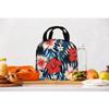 Red Hibiscus Large Insulated Lunch Bag Blue Tropical Leaves Hawaii Floral Lunch Box for Boys Girls Men Women Work Shcool Picnic