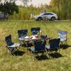 Portable Metal Roll-Up Folding Table for Camping, Picnic, and BBQ