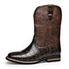 Mode Leder Mode Lässige Cowboy Stiefel für Herren Herbst Winter Neue Designer Steinmuster Chelsea Boots Männlich Retro Designer Schuhe Mann