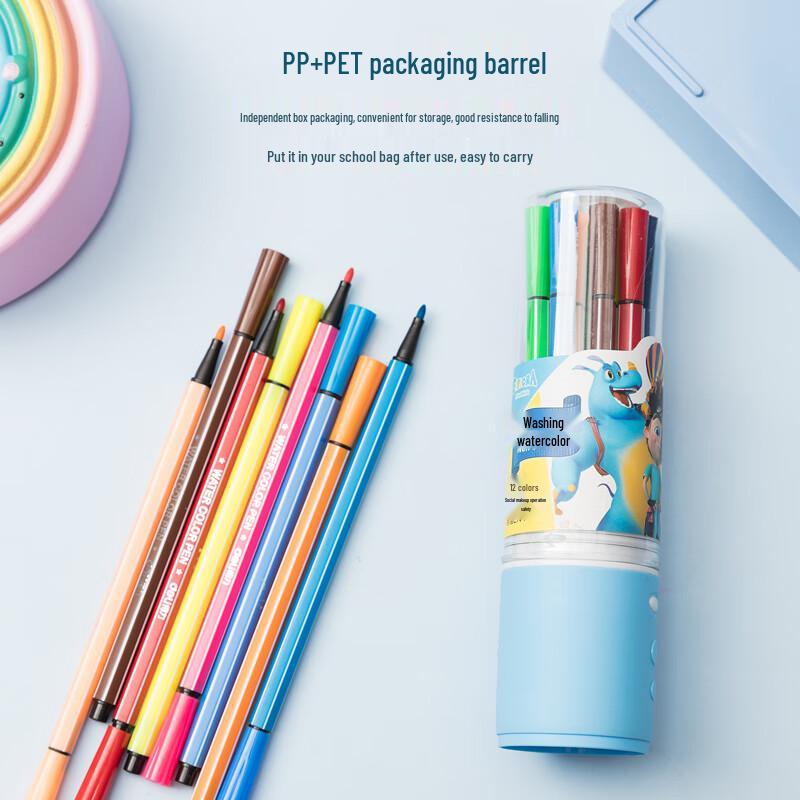 Deli 12-Color Washable Watercolor Pens