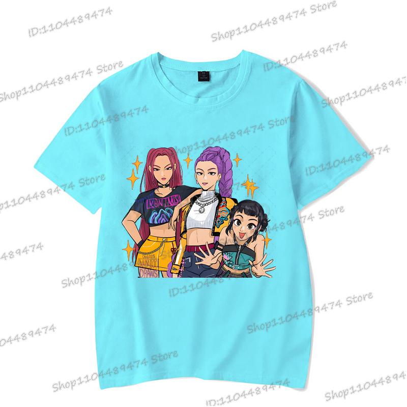 

Hot Sale KPop Demon Hunters 2025 T Shirt Men Women Fashion Pop Punk Anime T-shirts Unisex Vintage Cartoon Summer Tshirts S