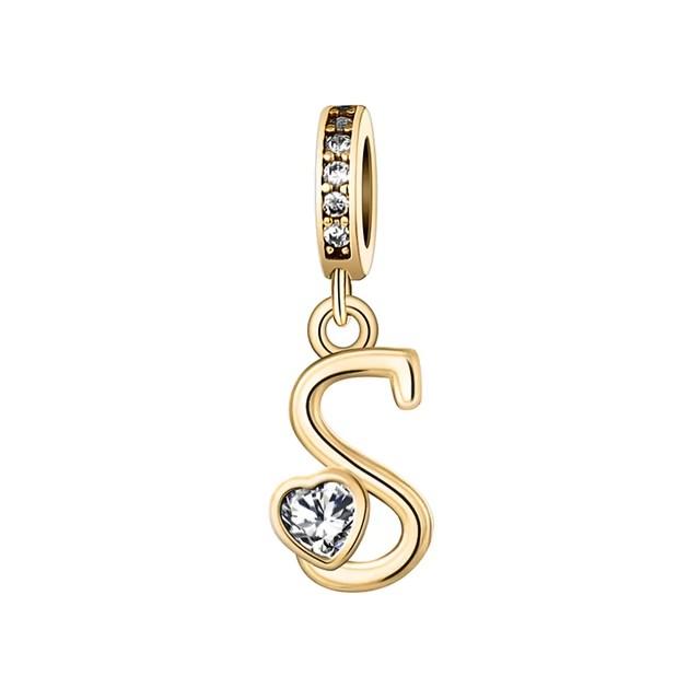 New Metal Rose Gold Light Two Tone 26 Letter English Pendant Charm Fit Ideal for Bracelets Necklaces Make your own Accessory Accessories Elegant