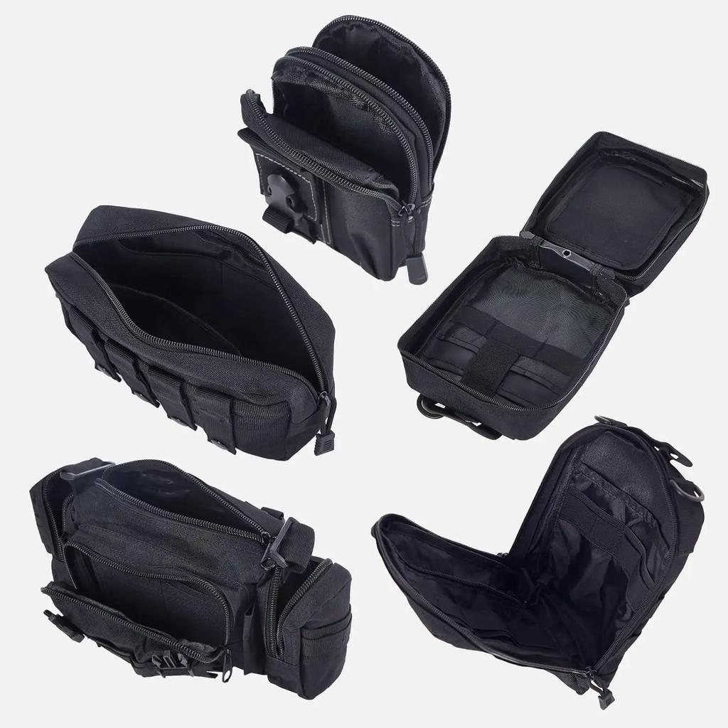 Universal Car Backrest Wall Hanging Seat Back Organizer Molle Panel Storage Bag with 5 Detachable Pouch Multifunctional Storage