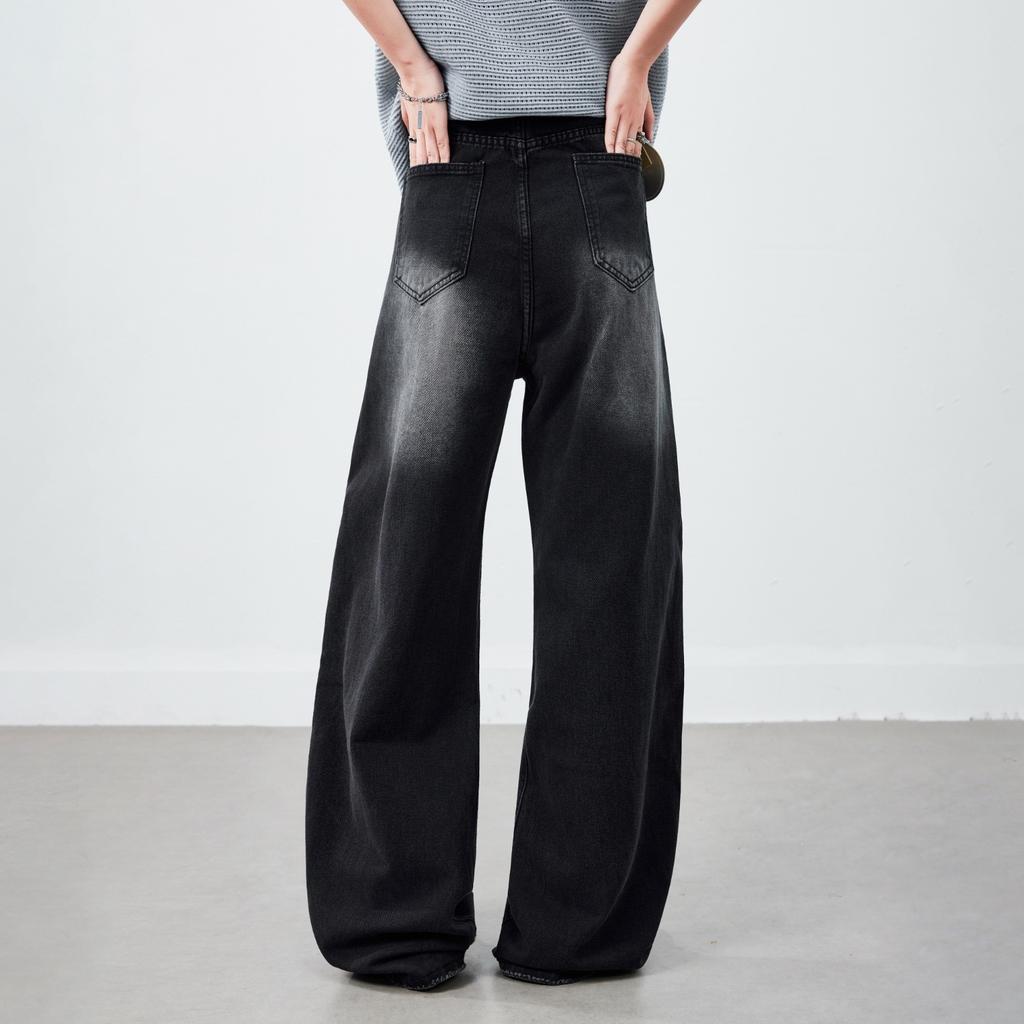New American Jeans Men's and Women's Retro Straight Wide Leg Washed High Street Loose Long Pants