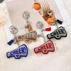 Korean Velvet Popular Diamond Keychain, Cheer Squad Creative Letter Horn Keychain, Backpack Pendant Gift For Kids