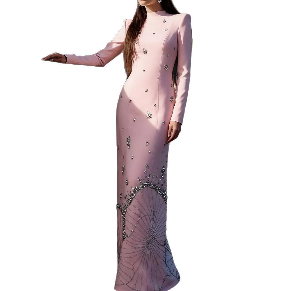 Designer Rhinestone Beaded Evening Gown - In Stock Spring 2025