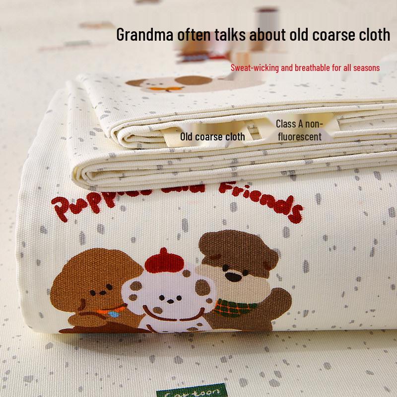 100% Cotton Coarse Cloth Bed Sheet & Summer Duvet Cover with Pillowcase - Xinjiang Pure Cotton, Thick and Single Piece, Three-Piece Set