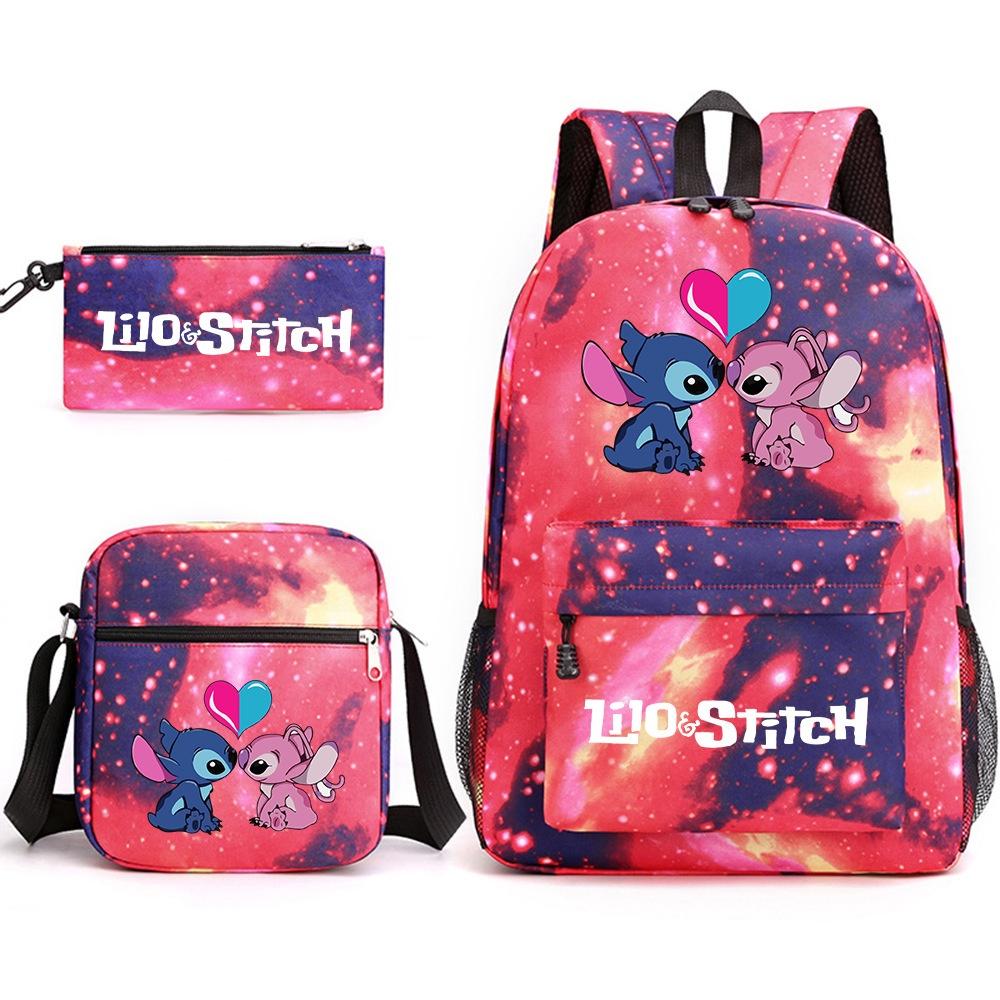 Lilo Stitch Cartoon Kids Boys Backpack Large Capacity Travel School Bag