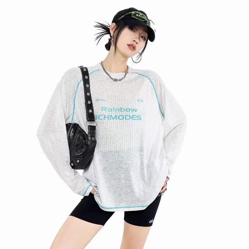ICH MODE Women s Lyocell Cooling Sun Protection Long Sleeve T-Shirt S