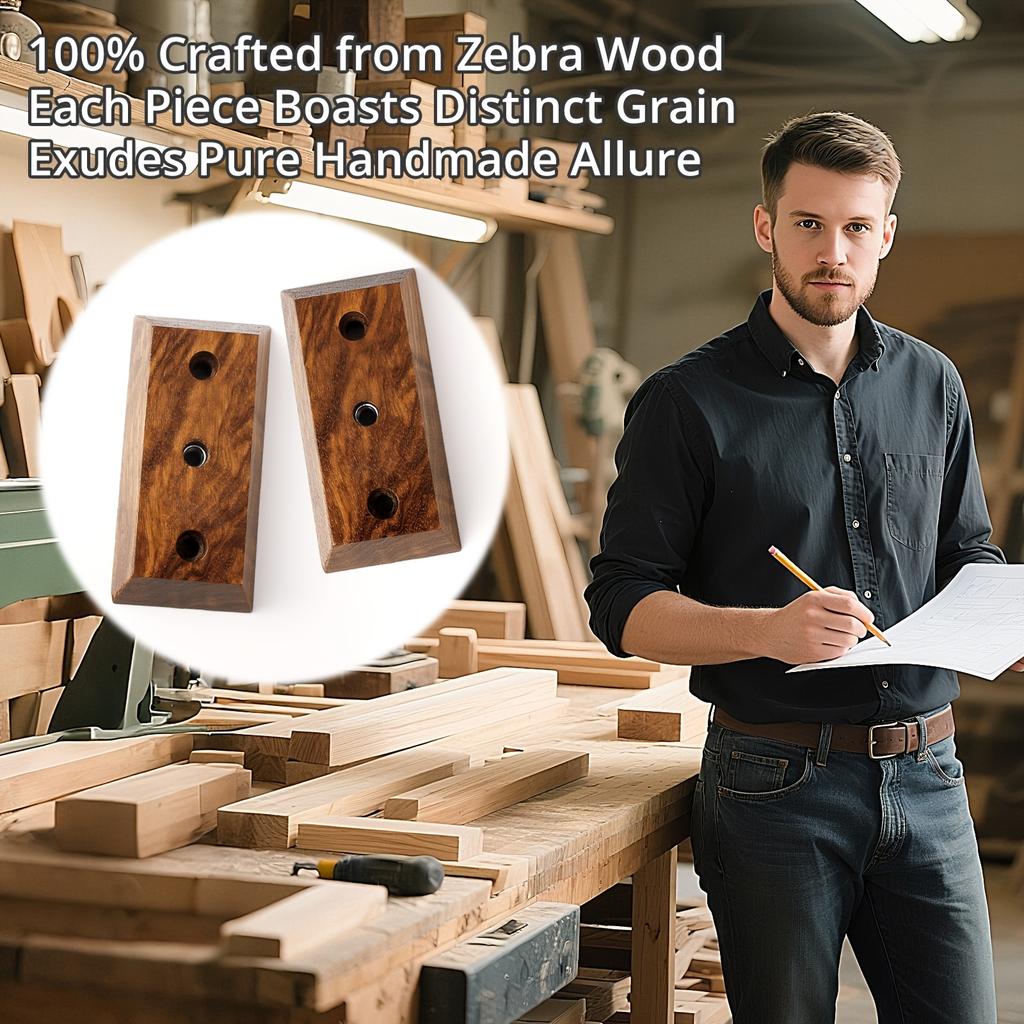 1pc Guitar Wall Mount, Guitar Hanger with Rotating Hooks, Suitable for All Sizes of Guitars, Zebra Wood Guitar Wall Stand