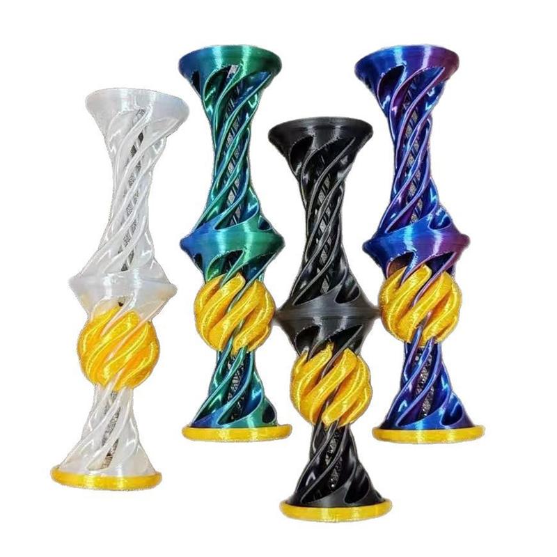 3D Printed Rotating Pyramid Toy 3d Spiral Cone Release Pressure Toys Desktop Accessorie Printed Through Pyramid Spiral Cone Toy