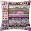 1Pc Mother To Daughter Gift Pillow Case Zipper Closure, Machine Washable | Suitable For Sofa Living Room Home Decoration,