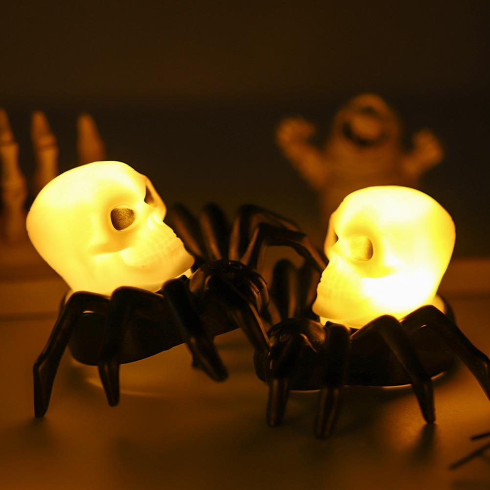 Halloween Spider Decoration Light LED Electronic Candle Lamp Spider Skull Night Light Halloween Party Decoration Supplies Horror Props