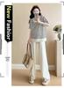 2026 Summer Ice Silk Knit Maternity Sportswear: Casual Loose Plus Size Two-Piece Set
