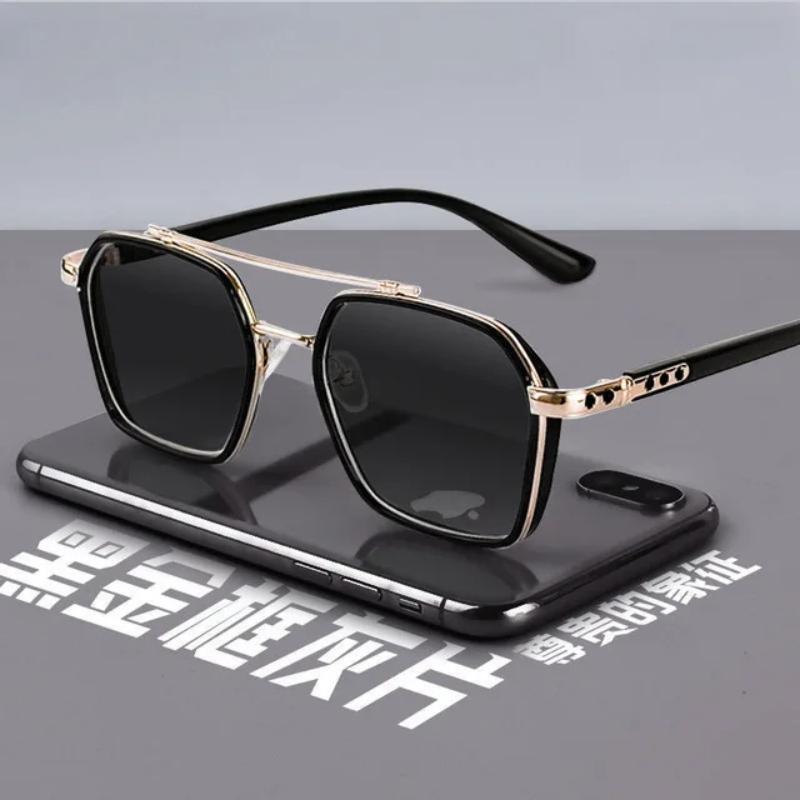 Trendy Sunglasses For Men Double Beam Driver Sun Glasses Male Fashion Vintage Eyewear Uv400 New Protection Shades