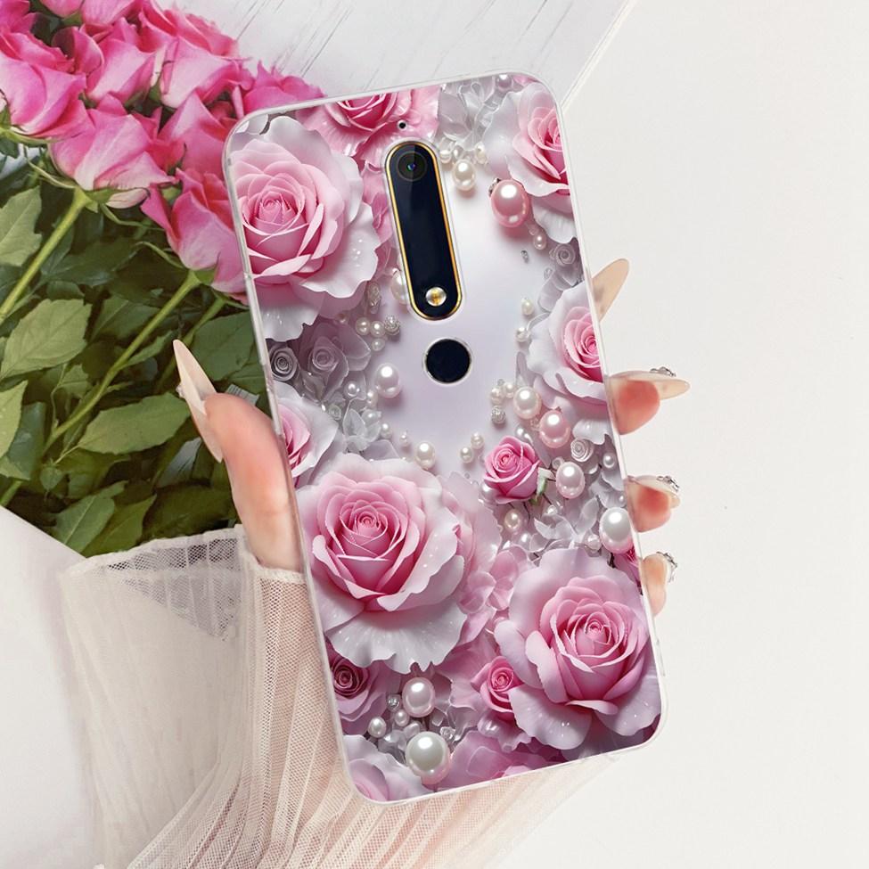For Nokia 6 2018 Clear Case Cover Aesthetic Luxury Cute Cat Fashion Butterfly Funny Painted Phone Casing