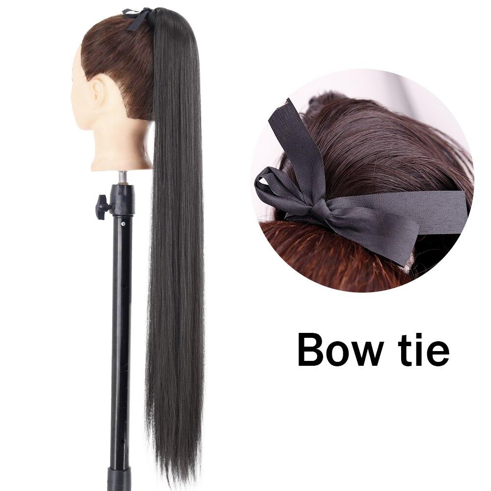 XINRAN Peluca de Cola de Caballo Recta Super Larga para Mujer Colorida Lazo Velcro Extensiones de Cabello Sintético Resistente al Calor Cola de Caballo