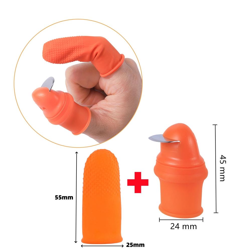 Silicone Thumb Knife Finger Protector Metal Fingernail Gears Cutting  Plant Vegetable Flower Garden Blade Scissors Kits 1/10Pcs