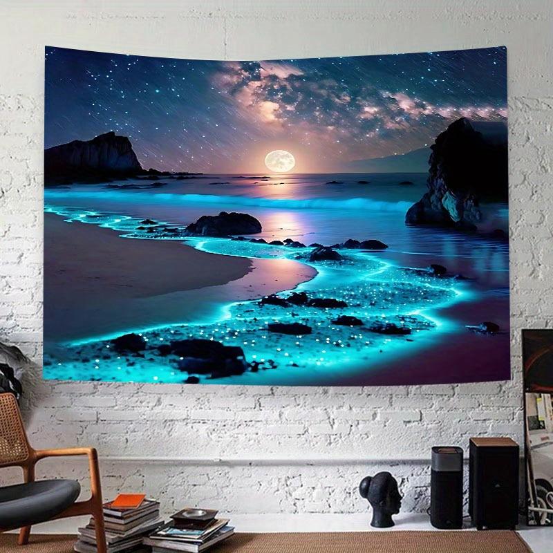 VIKAMA Starry Beach Tapestry Gradient Bohemian Living Room BB Decoration Minimalist Art Background Wall Room Decoration