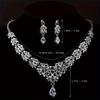 High-end luxury crown necklace and earring set bridal wedding jewelry wedding necklace jewelry set three-piece necklace and earring set