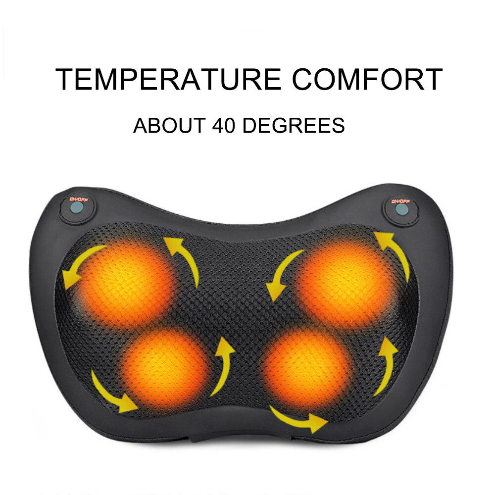 12/8/6/4 Heads Car Back Neck Massager Electric Massage Relaxation Pillow Cushion Home Waist Body