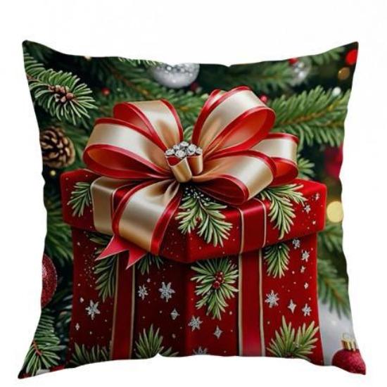 

Новая Рождественская Декоративная Наволочка Полиэстер Принт Наволочка для Диванной Подушки Домашняя Наволочка 45*45cm