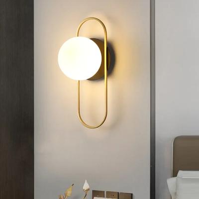 Moderne Eisen Glas 7W LED Wandleuchte Nordischer Lüster Golden Schwarz Deckenlaterne Innen Schlafzimmerlampe Wohnzimmer Wandleuchte Fackel