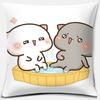 45X45Cm Cartoon Cute Pillow Case Mocha Mochi Peach Cat Cushion Cover Pillow Cover Decorative Pillows For Sofa Car Pillowcase